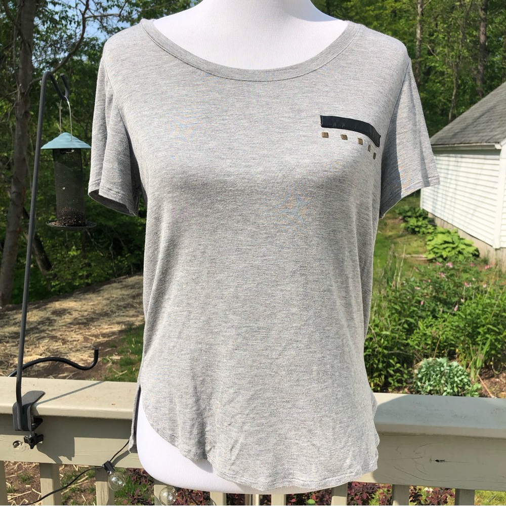 Grey Embellished T-Shirt by Paper Crane